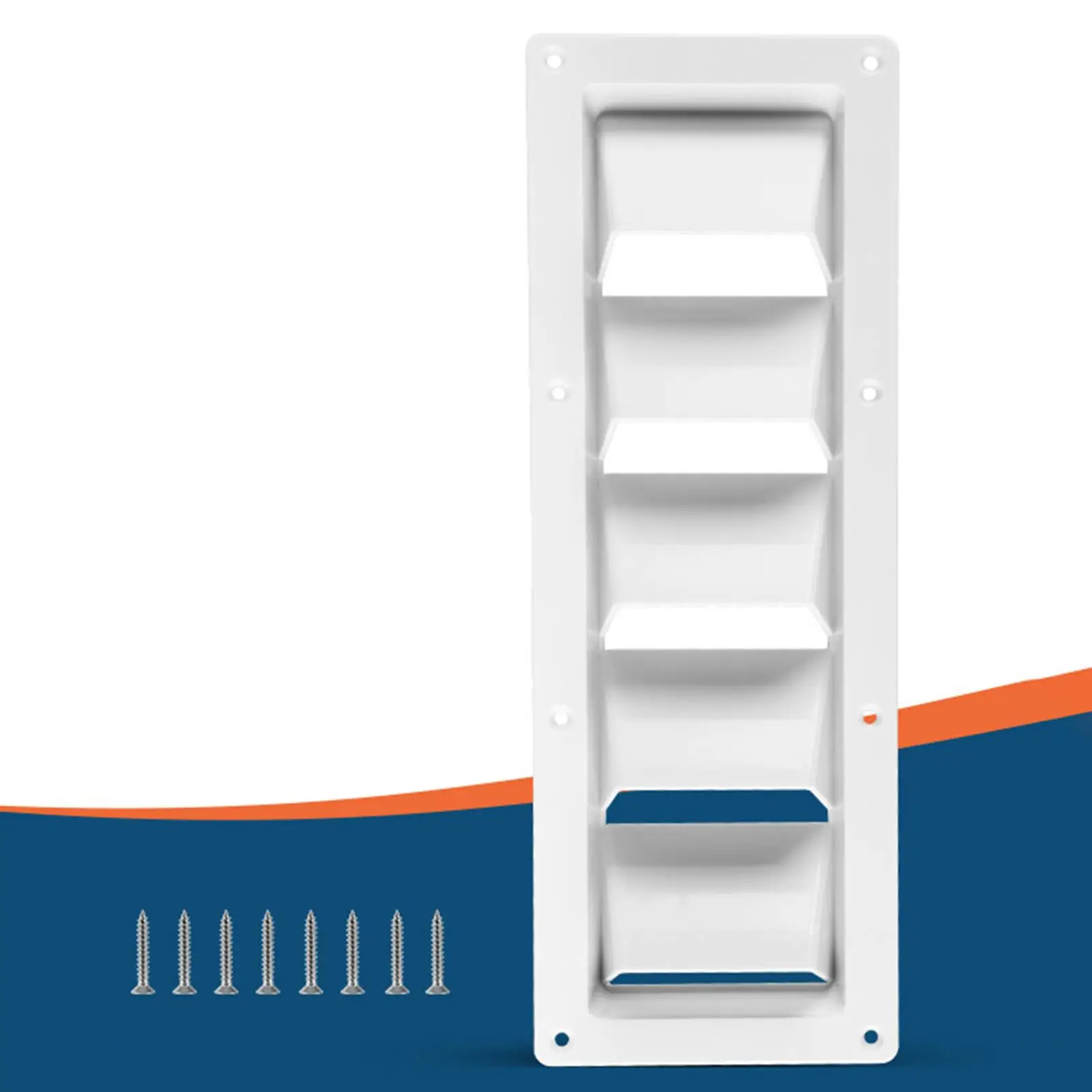 RV Air Vent Louver Grille Rectangular Exhaust Panel with Easy Installation for Marine Motorhome Yacht