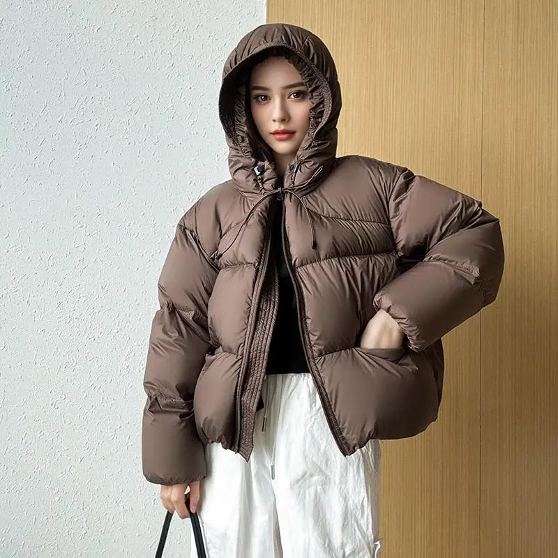 شتاء جديد ملابس خارجية معطف مقنع الكورية Sle مستقيم قطع الأبيض Du أسفل البخاخ المرأة ort Thiened #3