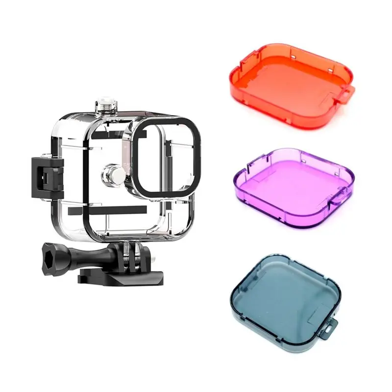 

A14E-водонепроницаемый защитный чехол, 3-цветные фильтры для объектива для Gopro Hero 11, аксессуары для мини-камеры