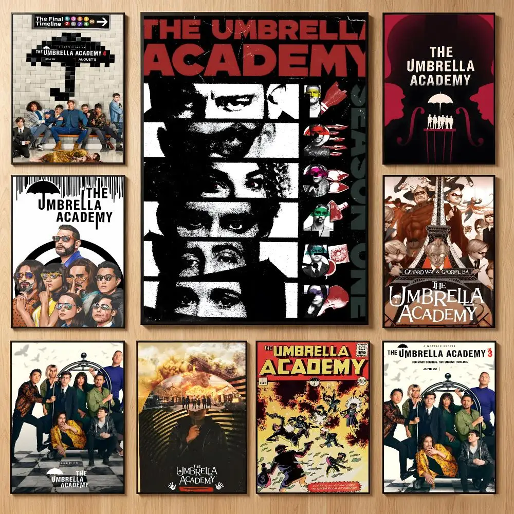 Dark Fantasy Comic T-The Umbrella Academy Poster Classic Self-Adhesive PP Wall Sticker for Living Room Bar Decor Gift