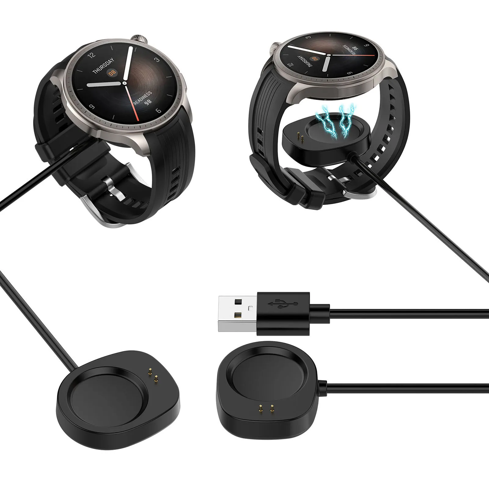 Cargador Balance 2 para Amazfit Balance A2286 A2429 / T-REX 3 A2322 Cable de carga para reloj inteligente Cable magnético reemplazo de carga USB
