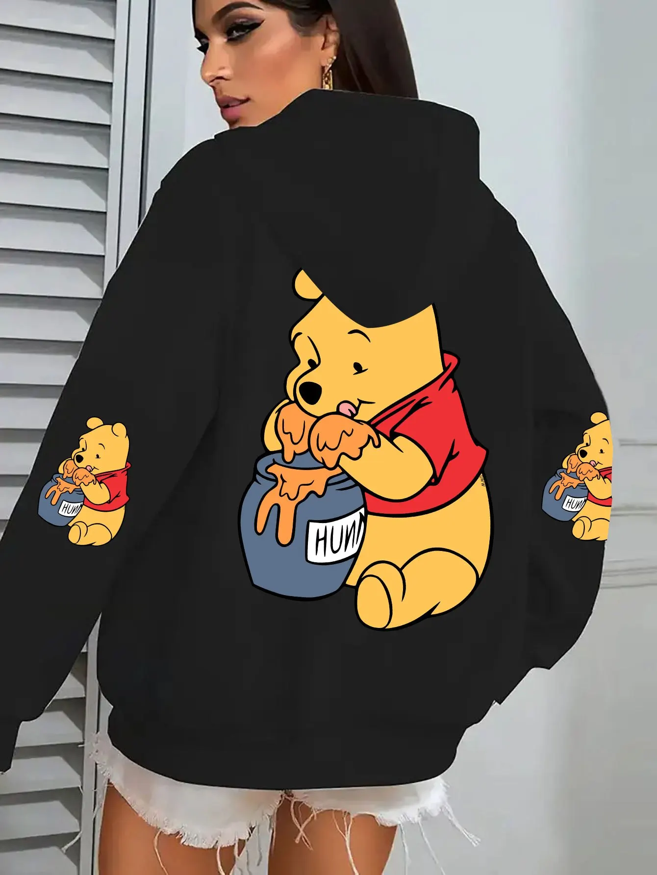 

Свитшот из 100% хлопка с принтом «Медовая банка» из коллекции «Винни-Пух» от Disney, осенне-зимняя коллекция, для мужчин и женщин, повседневный и теплый топ.