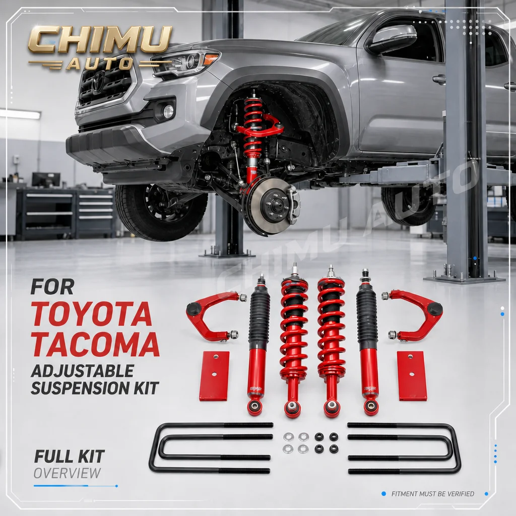 【CHIMU AUTO】FOR Toyota Tacoma Adjustable Suspension Coilovers Upper Control Arms Rear Shocks Full Kit