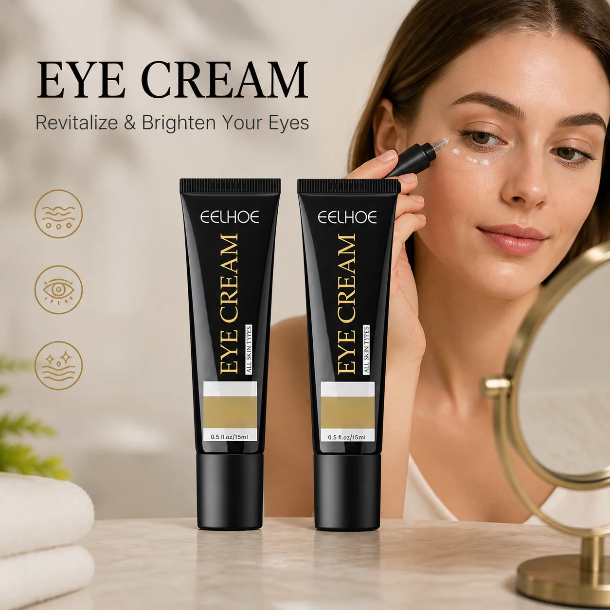 1/2/3PCS Eye Cream 15ml, Moisturizing Eye Cream for the Eye Area, Suitable for All Skin Types, Daily Eye Care Cream
