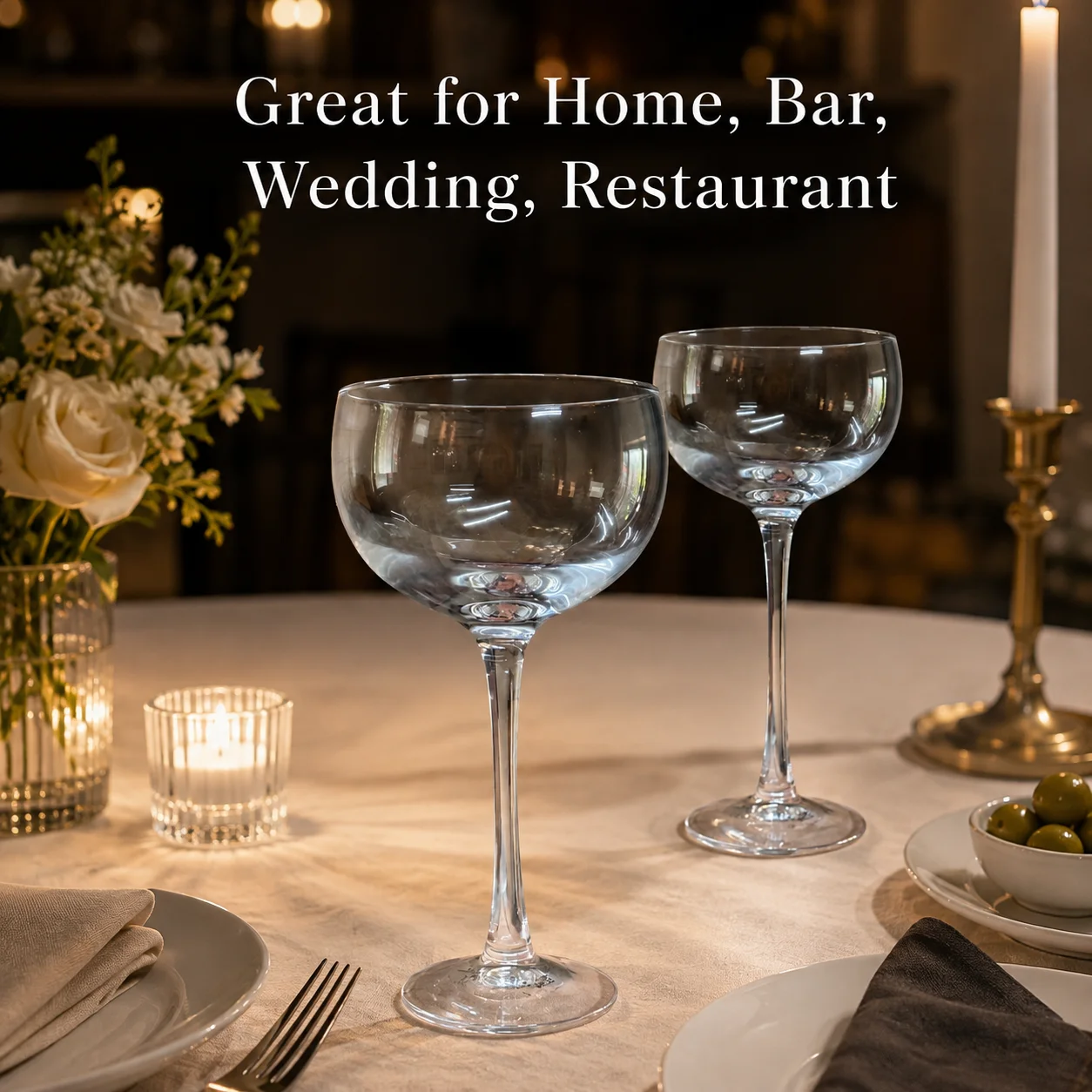 2/4PCS 160ml Stemmed Cocktail Glasses Coupe Champagne Glasses Clear Soda-Lime Glass Dessert Cups for Wedding Party Home Bar