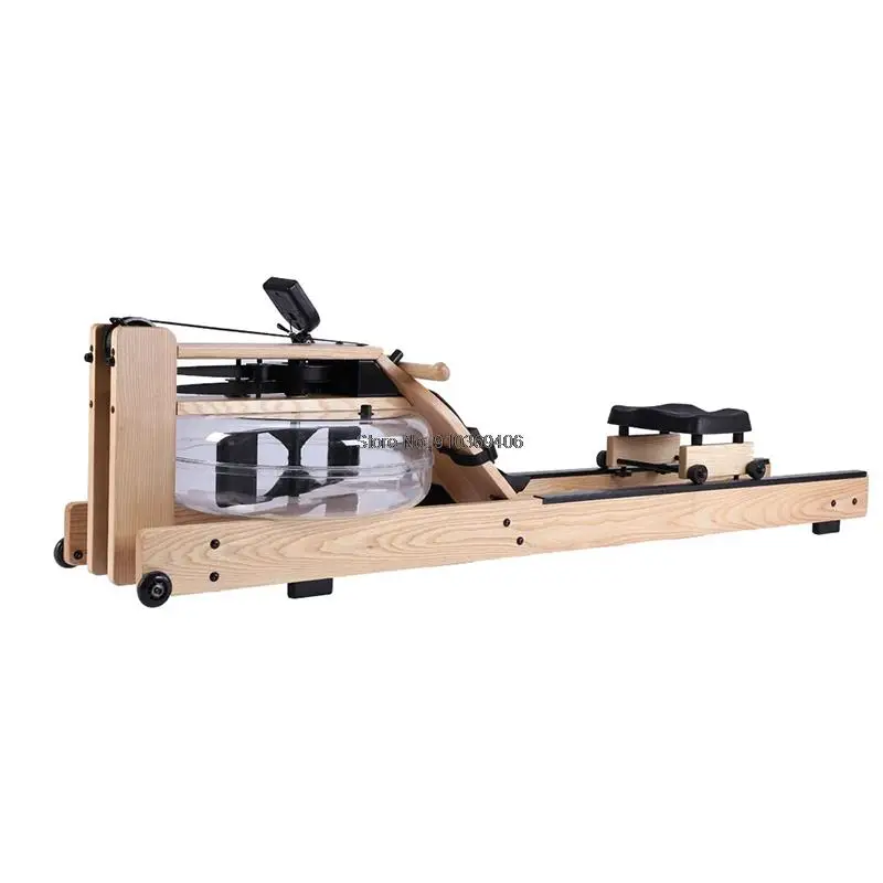 Folding Household Rowing Machine Ash Wood Smart Water Rowing Machine Rowing Exercise Training  Fitness Equipment