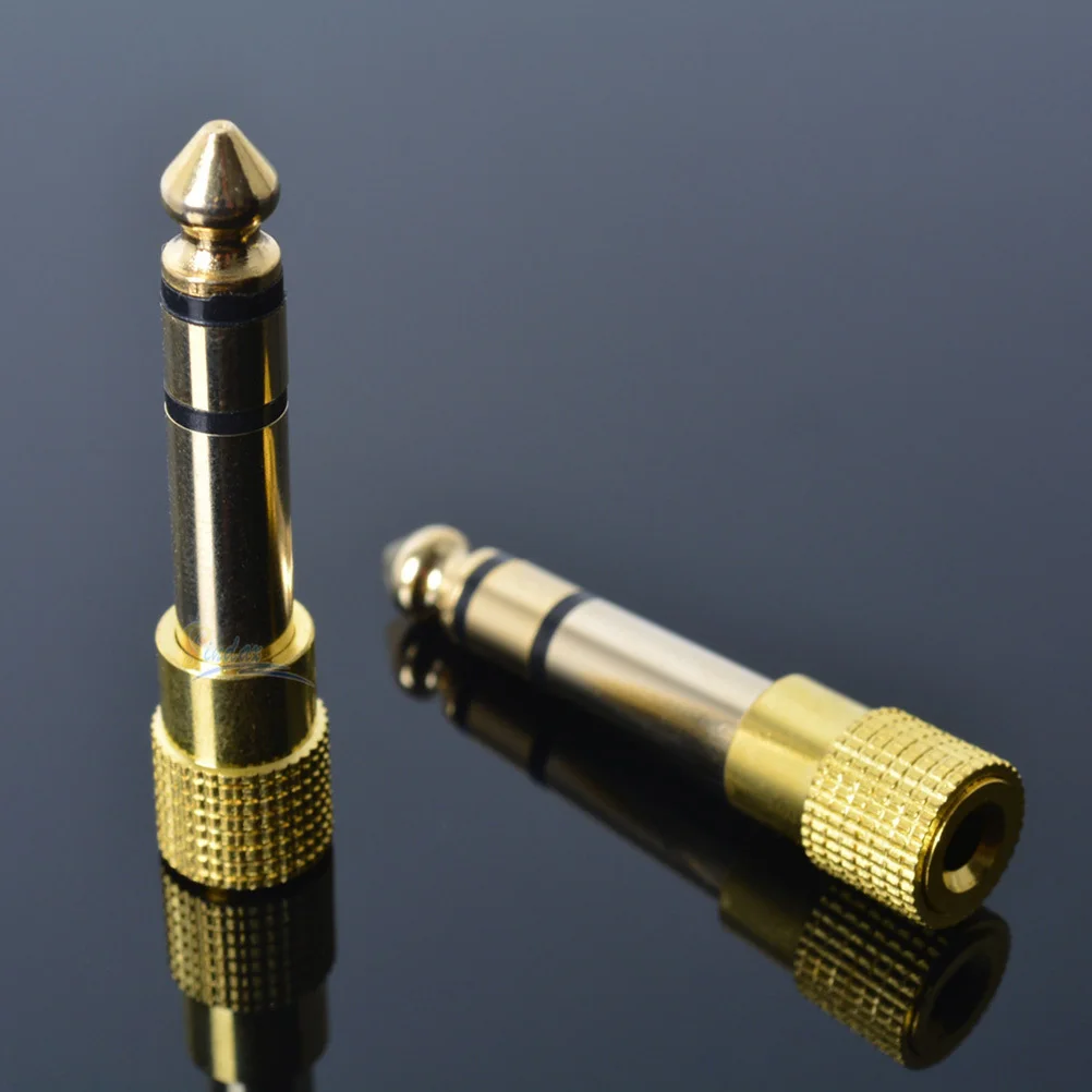 

2Pcs 3.5mm Female to 6.3mm Male Microphone Audio Adapter Converter for Headphones Electric Instruments Jack Plug Versatile