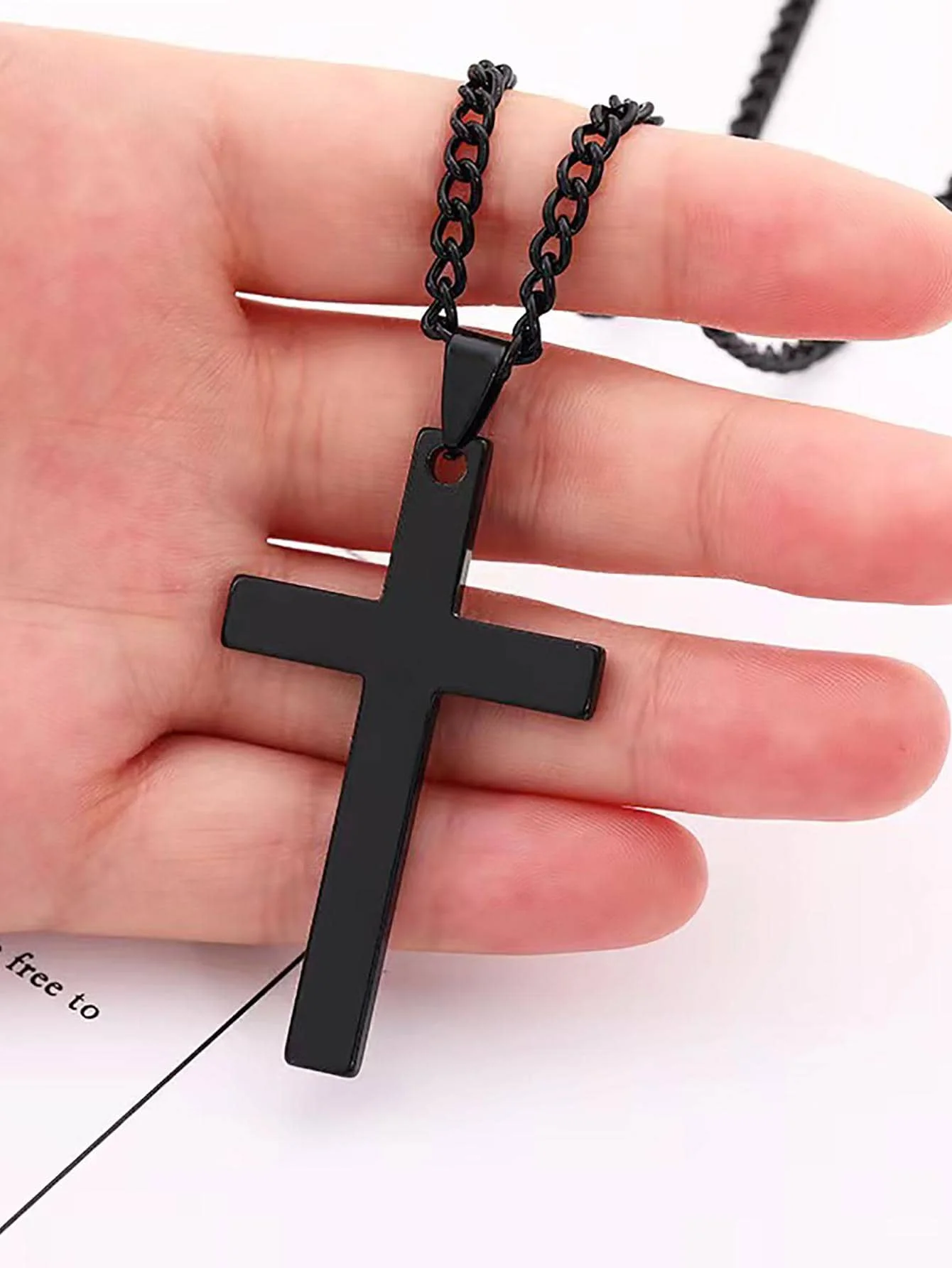 Men's fashionable and simple cross pendant necklace, 1 piece