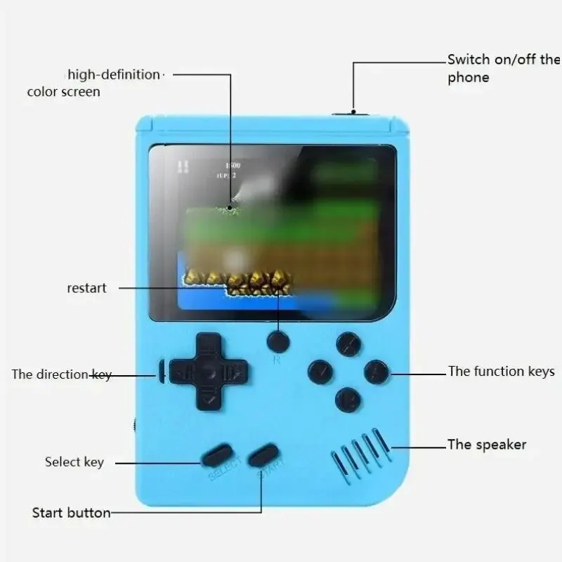 Retro Draagbare Mini Handheld Video Game Console 8 Bit 3.0 Inch Kleur Lcd Kids Kleur Game Speler Ingebouwde 500 Games