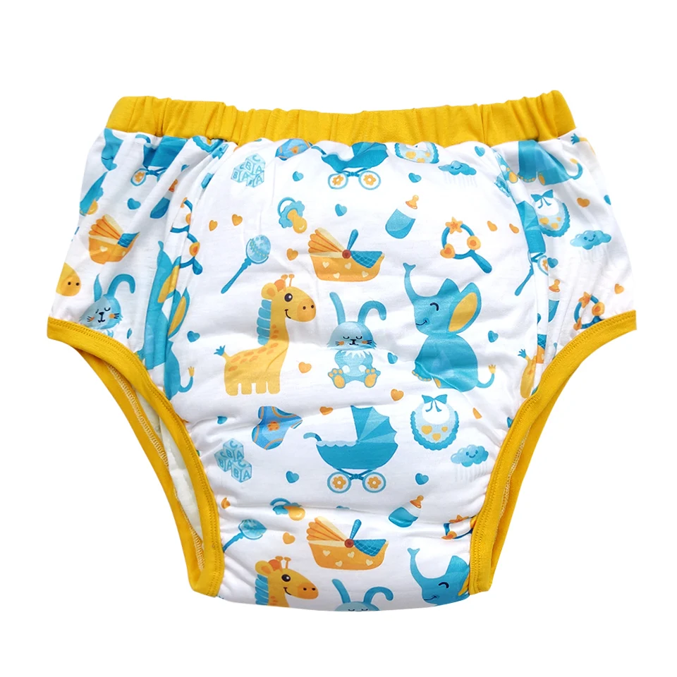 

Waterproof Cotton Adult Baby Training PantsGiraffe Elephant Print Reusable Infant Shorts Underweaer Cloth Diapers Panties Nappy