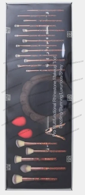 

18 encrusted makeup brushes, hair bands, eyelash curlers, and other makeup toolsCustom Logo