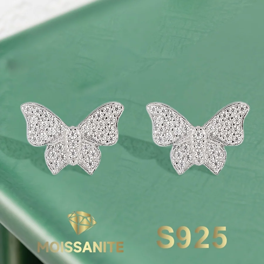 

Moissanite Butterfly Earrings S925 Silver Stud Earring for Women with Gra Certificate New in 2025