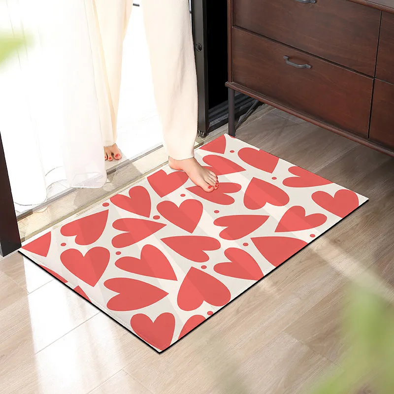 Love printed carpet in living room is waterproof and dirt-resistant, non-slip absorbent carpet in bathroom and oil-proof carpet