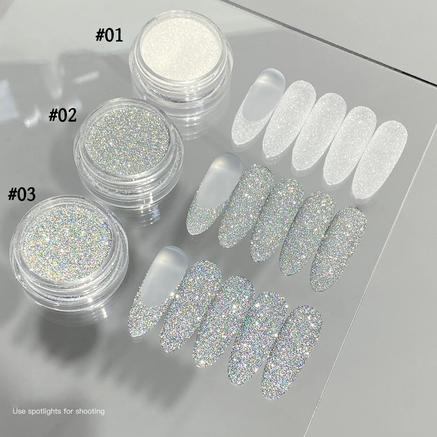 Rhinestone Nail Powder, Includes white and Colorful Laser Water Drill, Mixed Nail Materials, Perfect for Wedding Nails and Salon