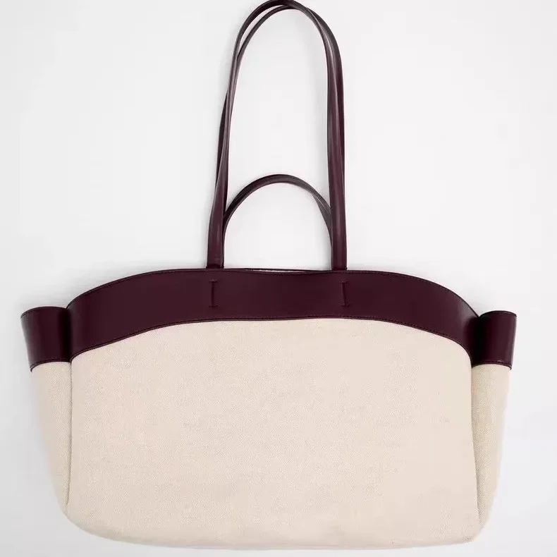 جديد 2025 المرأة حقيبة تسوق من القماش تقسم عالية الجودة سعة كبيرة يده كتف واحد التسوق حقيبة كبيرة لينة شكل Comput #3