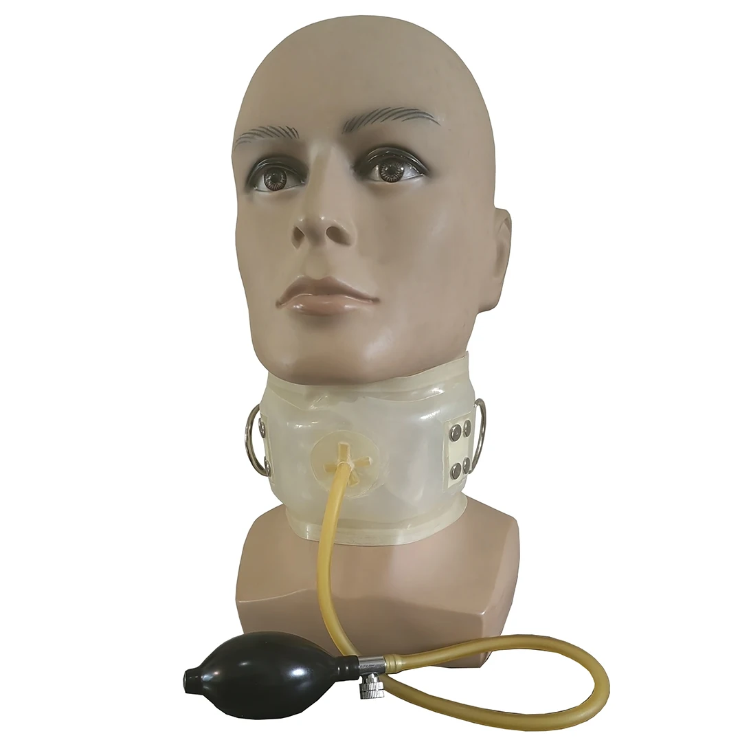 Sexy Latex Neck Choker Inflatable Collar Corset with Back Zip Handmade RLA122