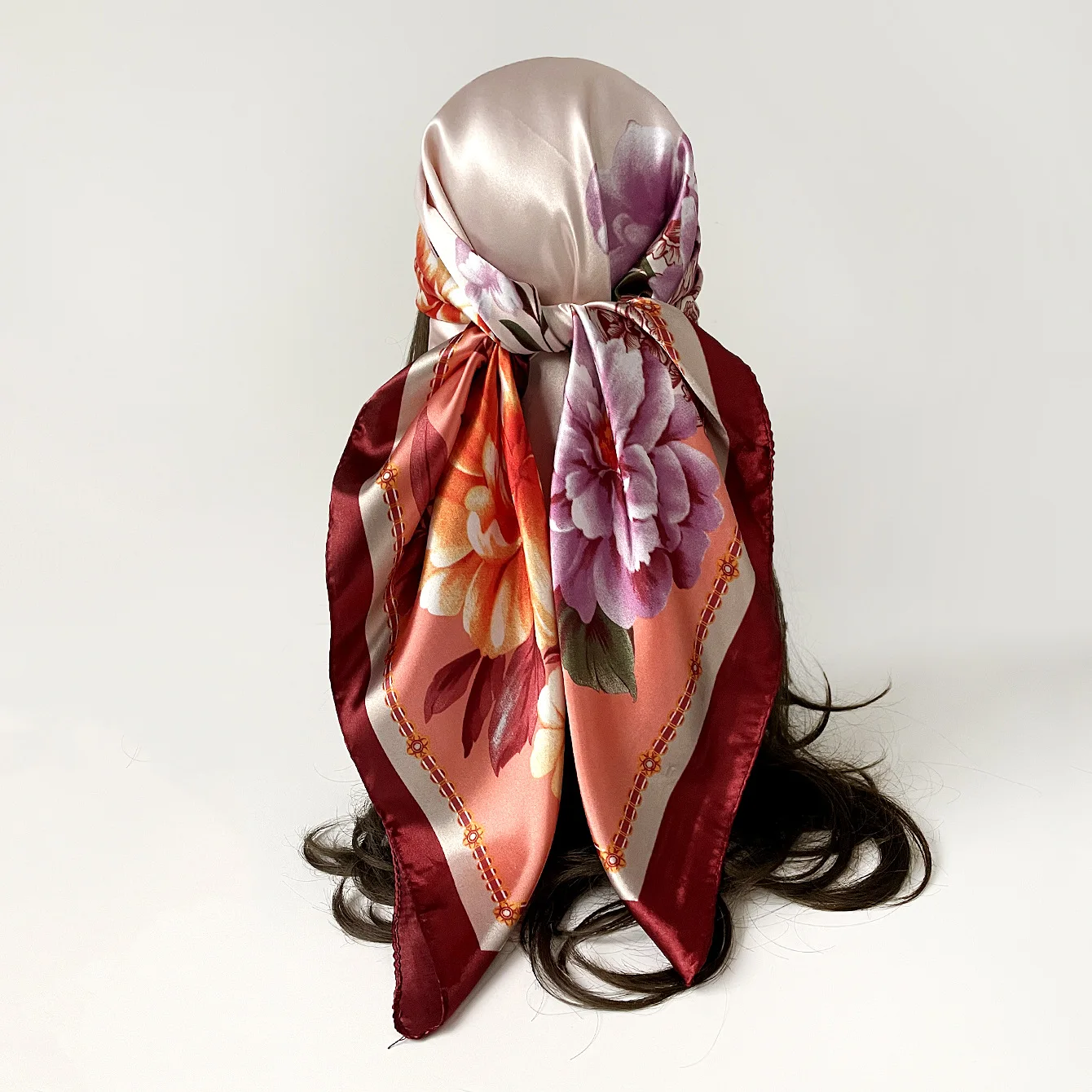 

Square Scarf Women Luxury Hijab Headscarf Satin Shawl Bandana Female Turban Hair Bands Foulards Femme Accesories Headband