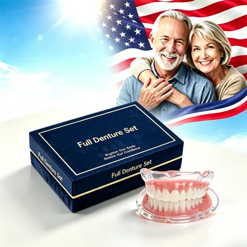 Custom Soft Denture Full Upper Lower False Teeth Silicone Set with Retainer Case Dientes Postizos Que Encajan Limpeza Dentes