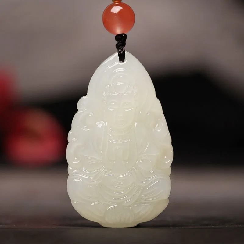 Hetian Zodiac Buddha - Void Hidden Bodhisattva, Thousand-Armed Avalokiteshvara, Samantabhadra - Jade Pendant Me