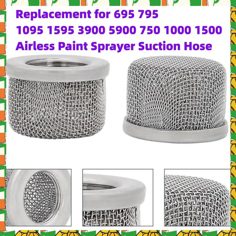 

Профессиональный инструмент, 6 шт., насос из нержавеющей стали, впускной фильтр, сетчатый фильтр для безвоздушного распылителя краски, всасывающий шланг, заменяет 181072