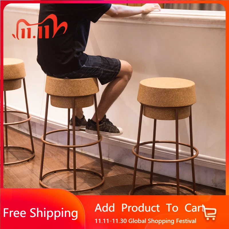 

Professional Ergonomic bar stools Partitions House Floor Comfortable wooden stool Bedroom vancos para barraBathroom Furniture