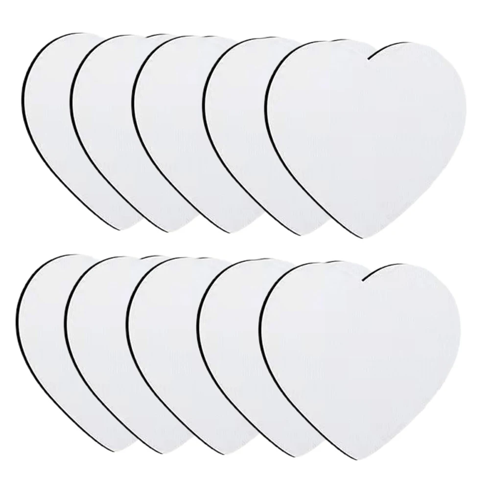 Coaster Blanks for Heat Transfer Projects 10 Piece Set with Round Square Heart Hexagon and Cutout Round Variants