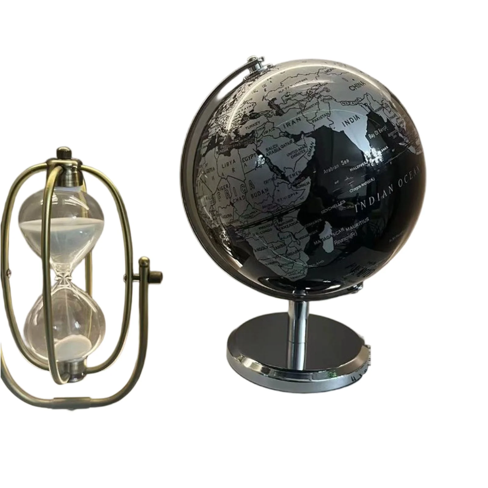 

14CM English Retro Globe Ornaments Creative Luxury Globe Modeling Vintage Home Office Wine Cabinet Decoration Bookcase Light