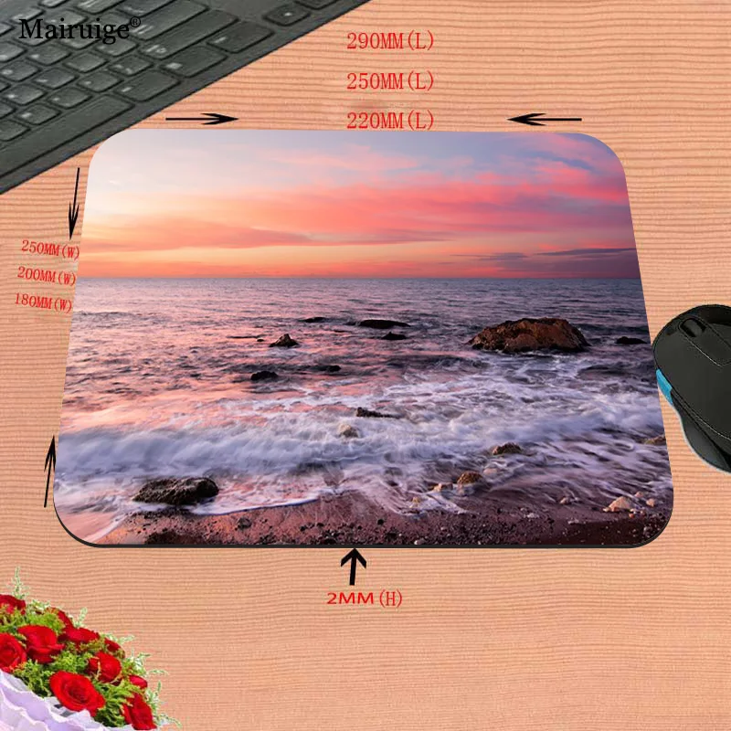 Mouse Mats Beach Waves Mousepad Play Mats Portable Pc Accessories Gamer Rubber Computer Carpet Office Desks Decoration Desk Mat