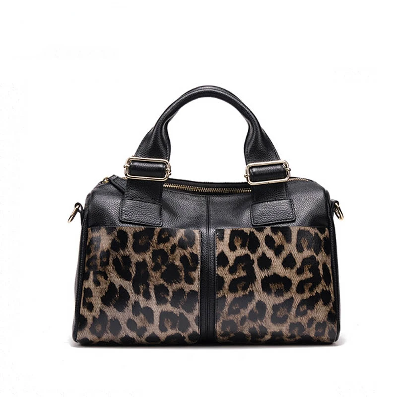 

SUWERER 2020 New Genuine Leather women bag fashion Luxury Leopard print cowhide bag woomen famous brand handbags tote bag