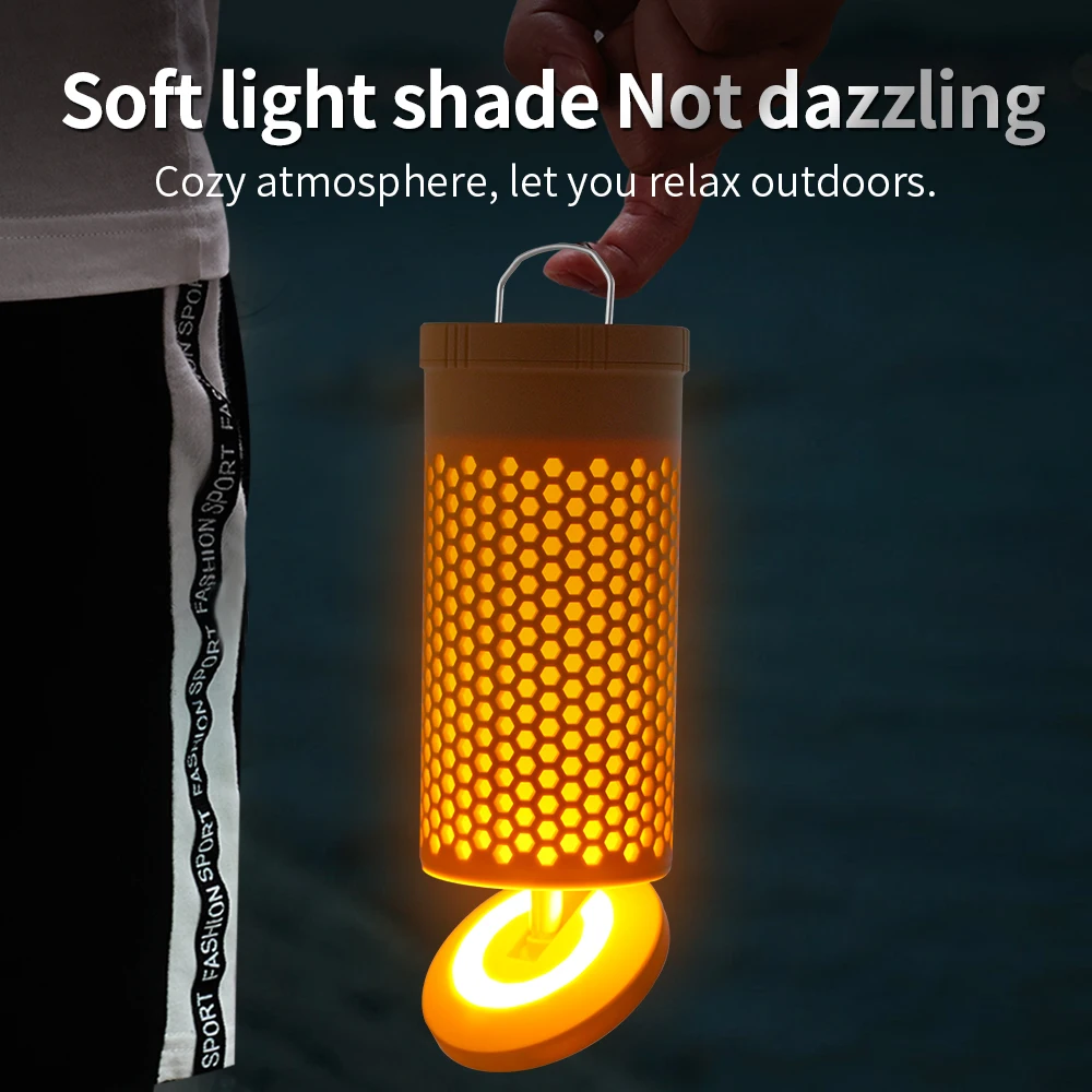 Rechargeable LED Camping Lantern Multi-functional with Telescoping Dual Color Light 180° Rotatable Hook High-Brightness 28 LEDs