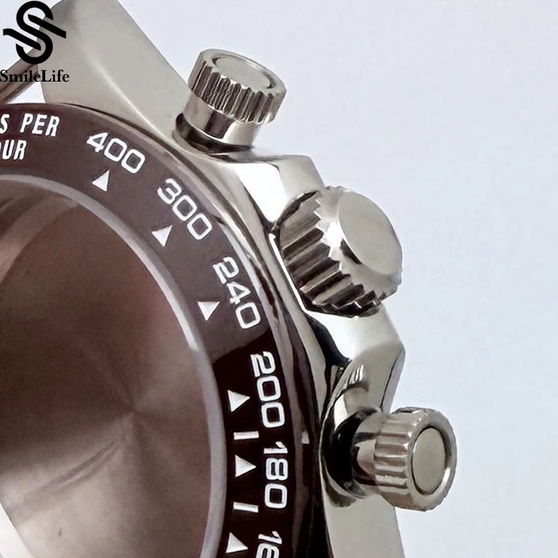 SmileLife 39 مللي متر VK63 ساعة حافظة الياقوت الزجاج السيراميك/الصلب الحافة مقاوم للماء صالح VK63 كوارتز ساعة يد تعمل بالحركة اكسسوارات