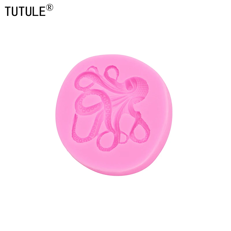3D Octopus Flip Candy Chocolate Cake Silicone Mold DIY Octopus drop glue clays epoxy resin jewelry Accessories Silicone Mold