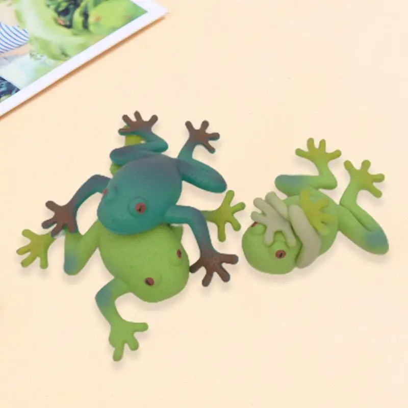 Decompress Frog Toy 1Pcs Simulation Animal Squeeze Model Stress Relief For Children Interactive Game Play Mischief Gift