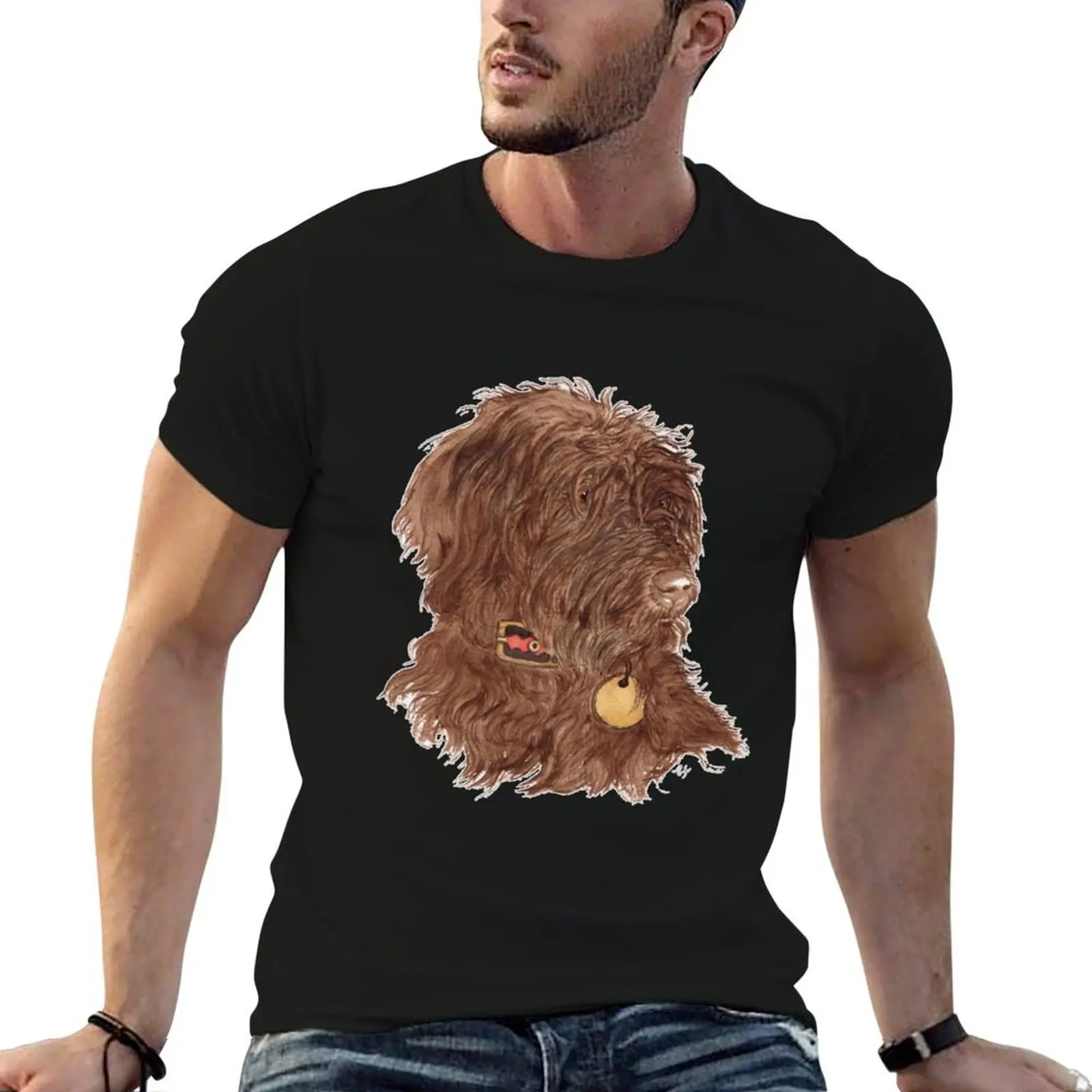 

Футболка Xena the Chocolate Labradoodle, футболки для мужчин, хлопковые мягкие футболки с аниме, мужские футболки с принтами, футболка