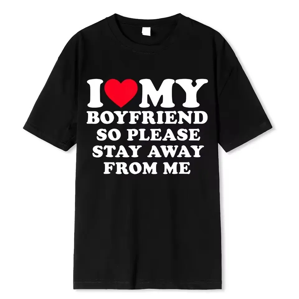 i Love My Boyfriend shirt girl Pastel 80s graphic Digital Comfortable t shirt Colorful Vintage Trendy women Pop Culture 2000s