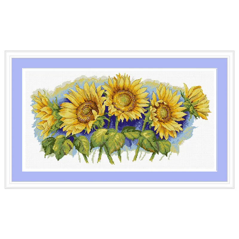 Fishxx Cross Stitch Kit Precision Printing B1693 Sunflower Hand Embroidery