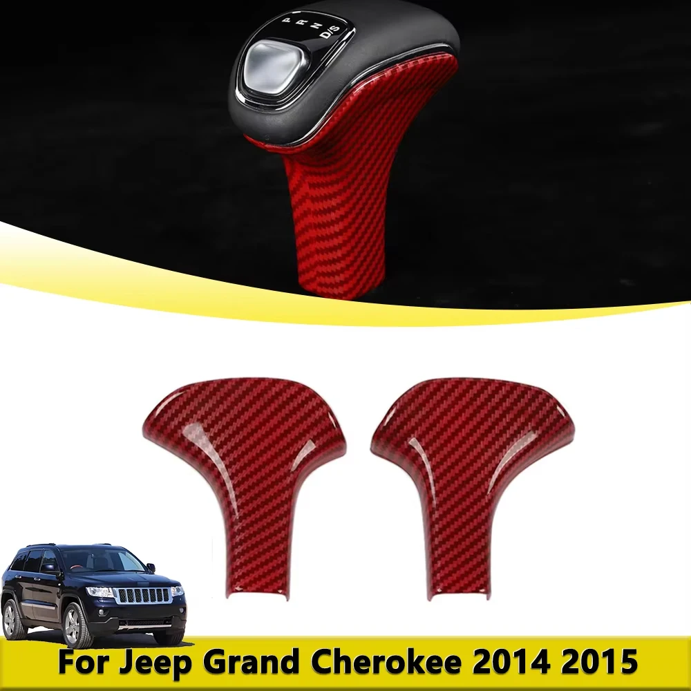 

Gear Shift Knob Lever Cover Trim for Jeep Grand Cherokee 2014 2015 Gear Shifter Decoration Interior Accessories Carbon Fiber ABS