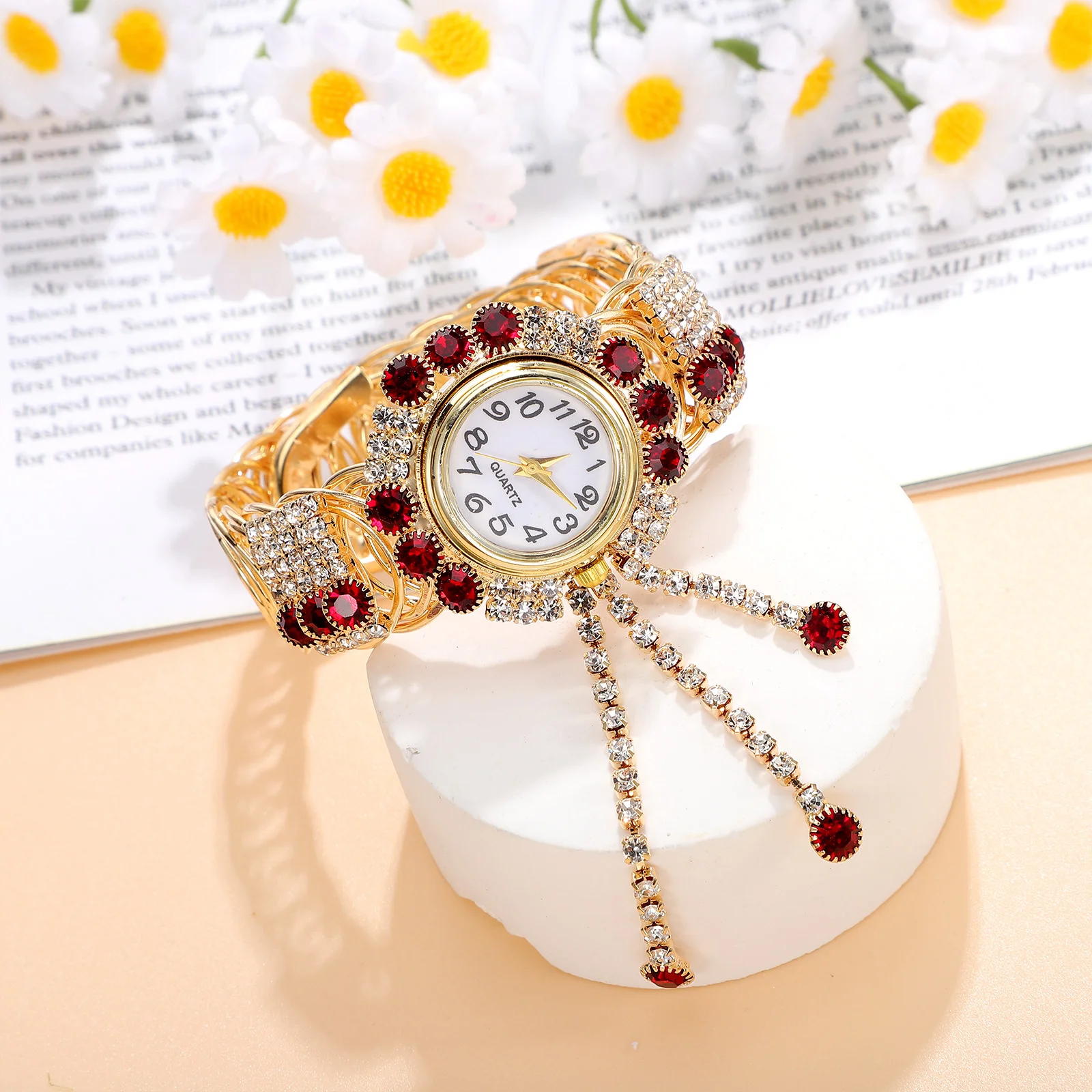 Bracelet Watch Digital Lady Watches Ring Women Alloy Girls Quartz Women's Casual