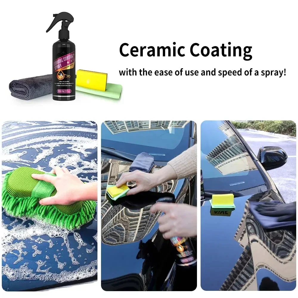 Revêtement de voiture en céramique avec fonction de pulvérisation, soin de la peinture automobile, protection durable en cristal, peinture, bouclier