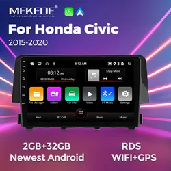 MEKEDE 2din Car Radio Video Multimedia per Honda Civic 10th 2015 - 2020 unità principale Stereo di navigazione schermo IPS Wireless Carplay