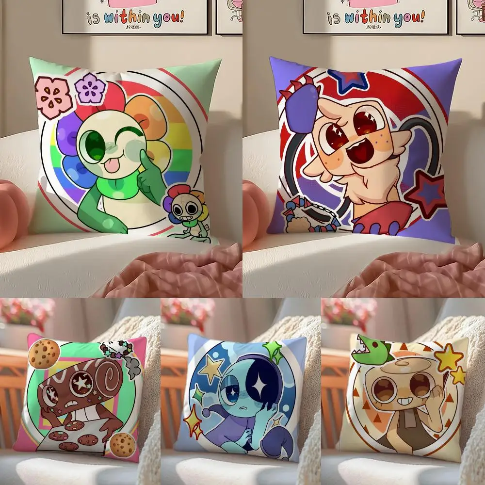 Anine Game D-dandys world Cushion Cover Linen Pillowcase Cover Soft Decor for Sofa Home Room