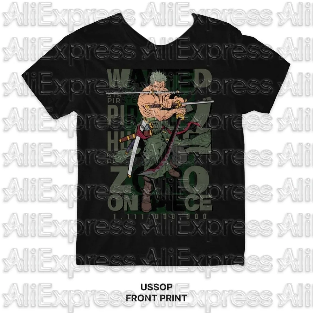 

MOTO Summer T-shirt Zoro ONE PIECE Anime Men and Women Harajuku Oversized Retro Print Short Sleeve Casual Comfortable Streetwear