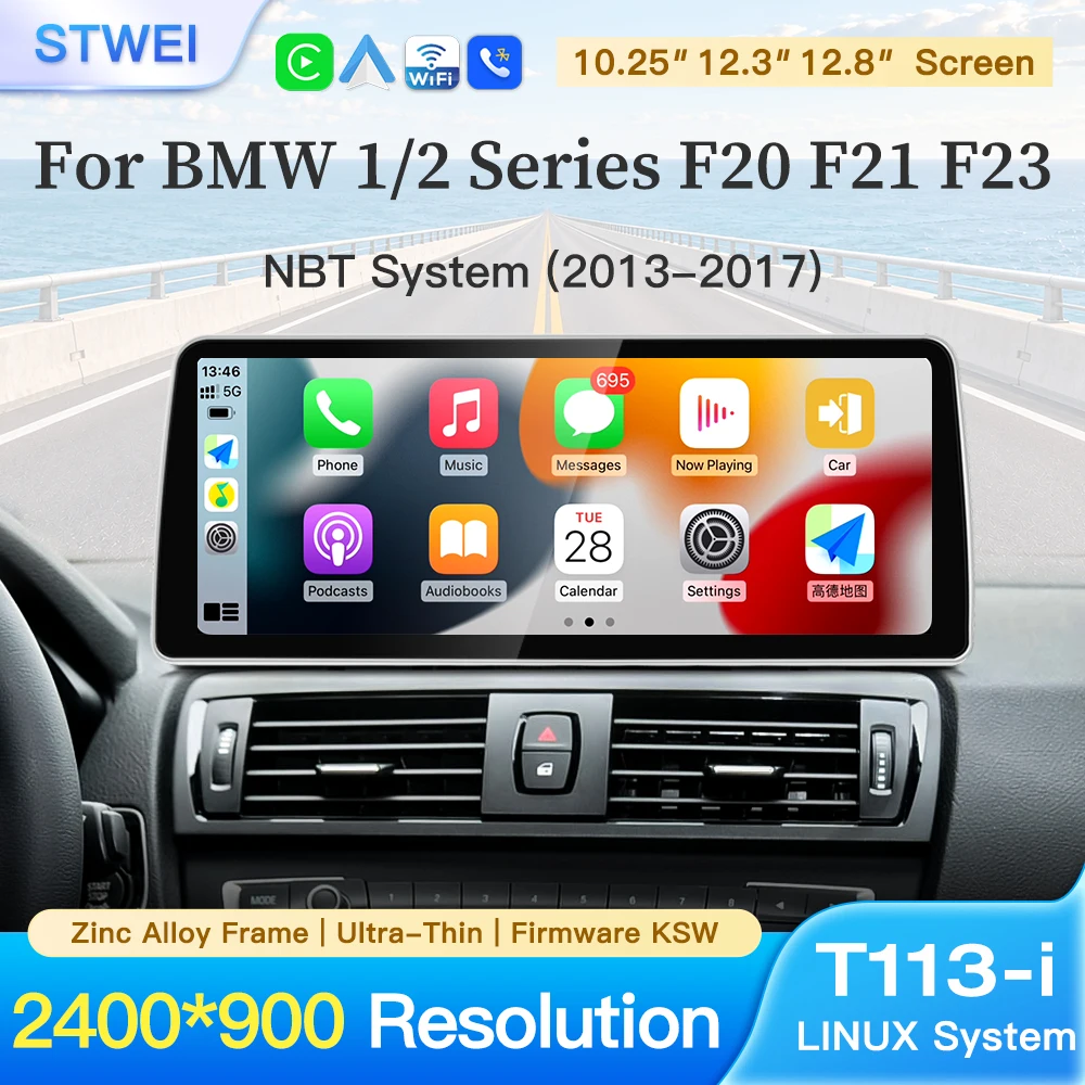 stwei System Car Radio 10.25 12.3 12.8inch Screen for BMW 1 2 Series F20 F21 F23 NBT Wireless CarPlay GPS Navigation