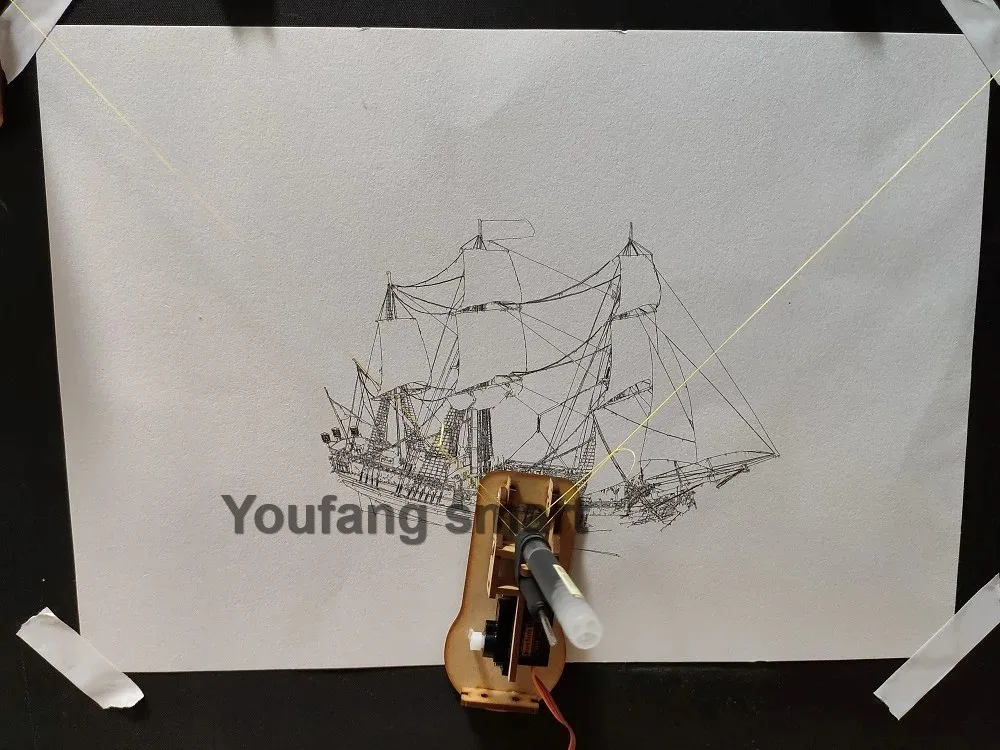 Zeichnen Sie den Wandmalerei-Roboter mit Kabelplotter für Arduino Robot Maker Project Kit Polar Graph mit Motor, programmierbares Spielzeug-DIY-Kit – Detail 8