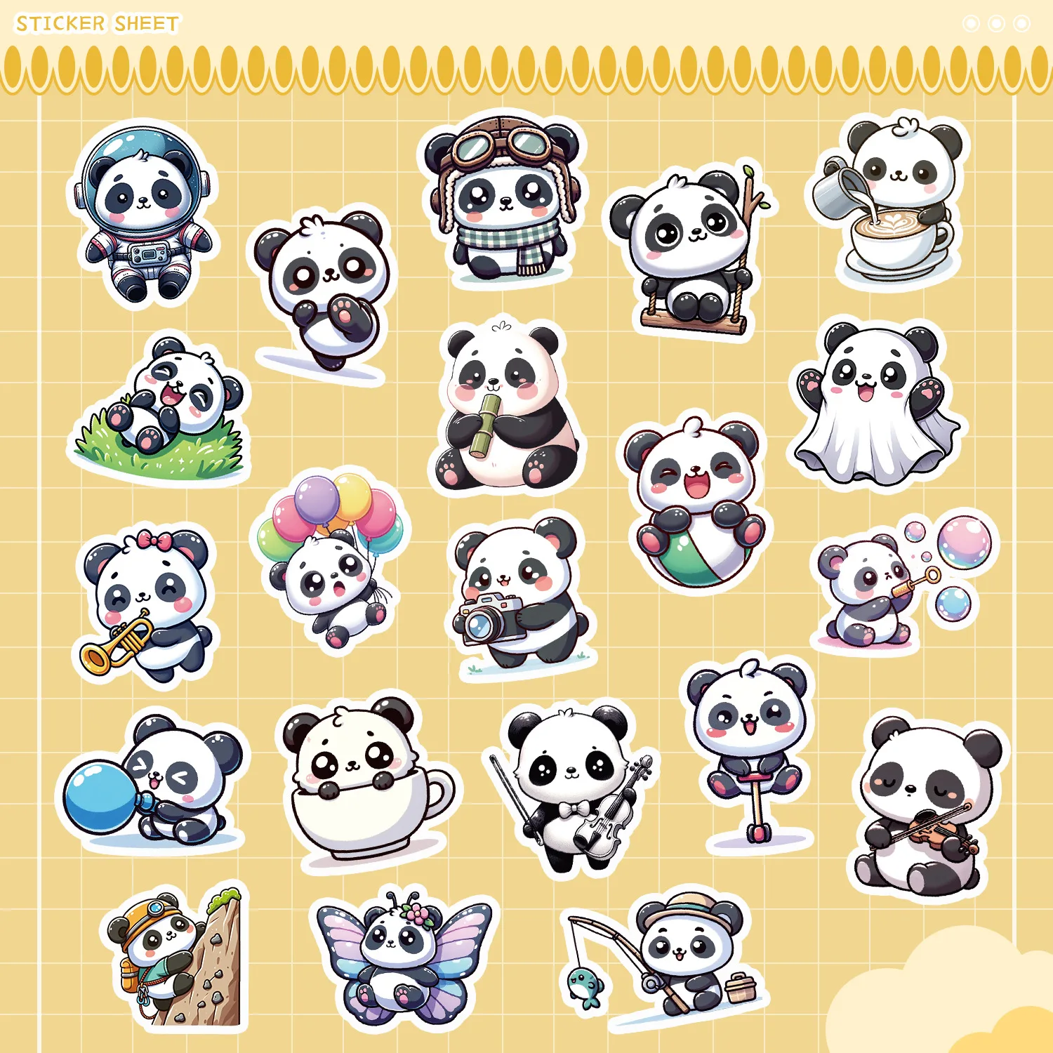 

50PCS Kawaii Funny Panda Graffiti Stickers Cartoon Creative Decoration Laptop Scooter Phone Case Waterproof Decal Kids Toy