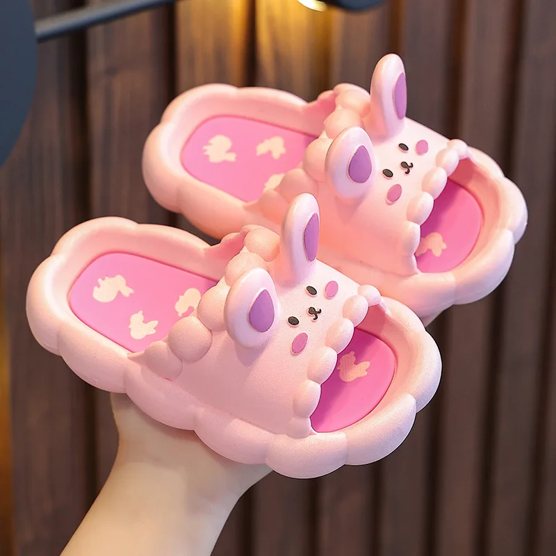 Children Slippers for Boys Summer Cute Cartoon Animals Indoor Girls Shoes Soft Comfortable Non-slip Breathable Kids Beach Shoes