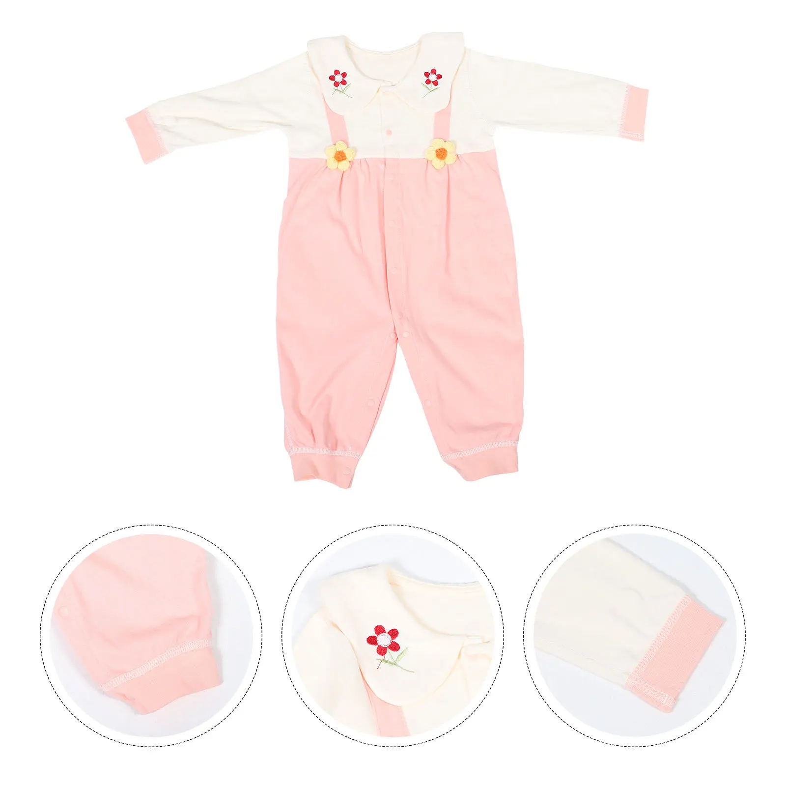 

Newborn Baby Long Sleeve Cotton Bodysuit Turn Down Collar Infant Sleepwear Outing Clothes Unisex Baby Romper Toddler Clothes