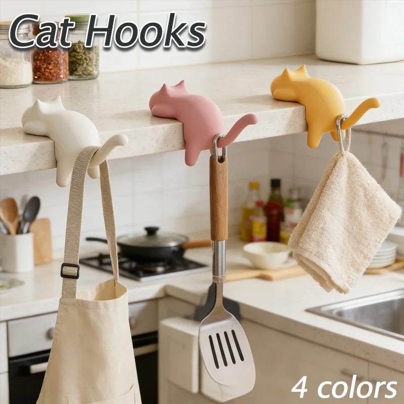 No Punch Cat Backpack Hook No Mark Desk Side Bag Hanger Multifunctional Holder For Student Office Desk Edge 1/2/3Pcs Available
