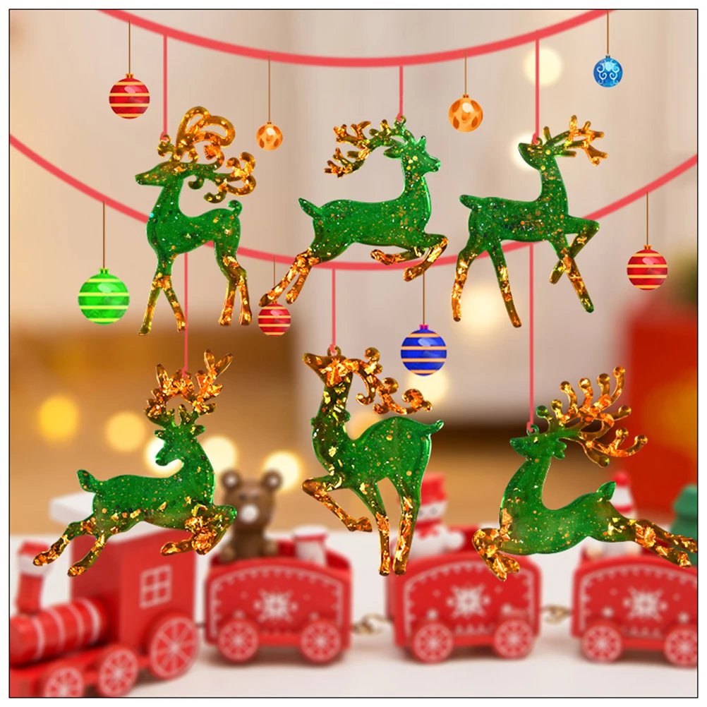 

3 Pcs/set Elk Shaped Christmas Resin Moulds Silicone Moulds for Resin Casting Christmas Decorations