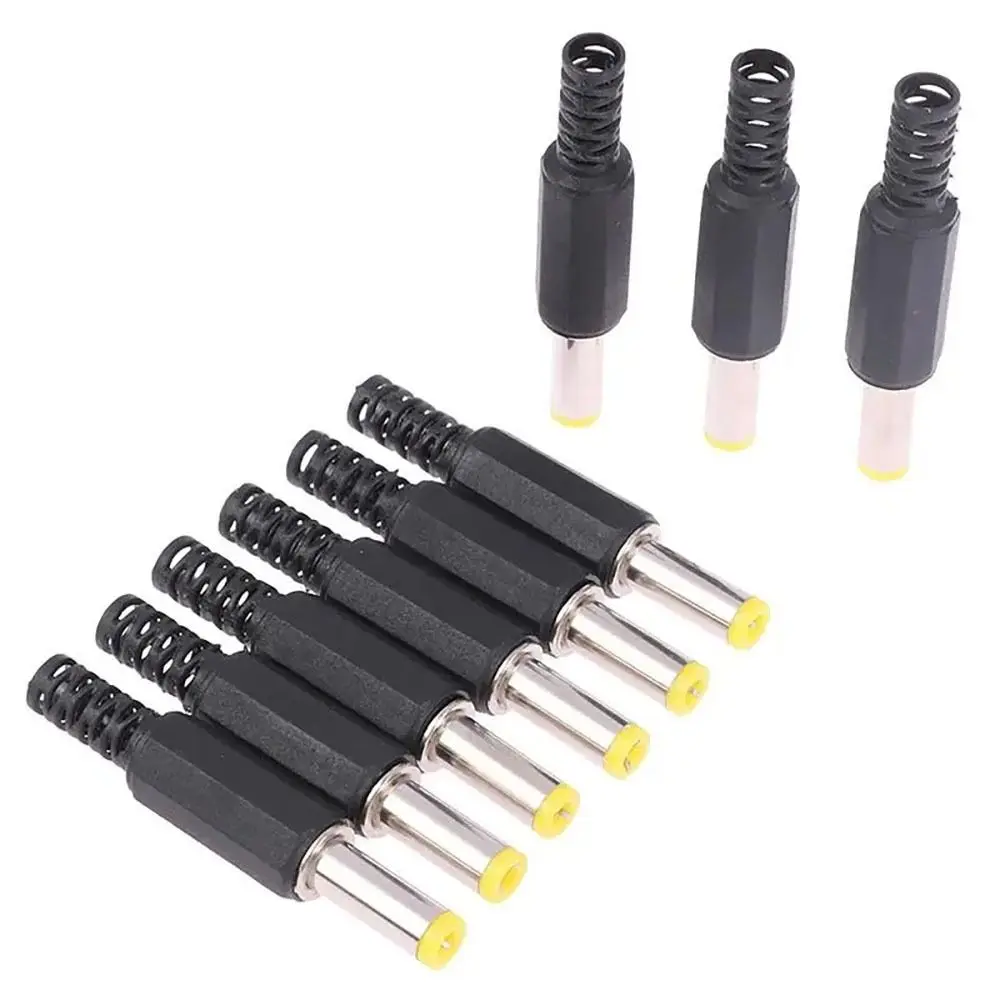 Power Plug Connector 5.5mm x 2.5mm 5.5mmx2.1mm DC Power Plugs 14mm Black Male Barrel Connectors Adapter 12V DC Power Plug